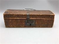 Early leather on wood document box
