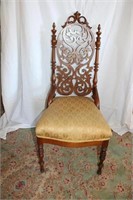 A Mid-19c Gothic Revival Side Chair w/ a Carved