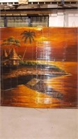 HAND PAINTED BAMBOO BLIND 48 X 72"