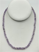 Sterling Silver Amethyst Bead Necklace