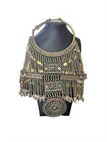 Aged Gold Middle Eastern Talisman Necklace