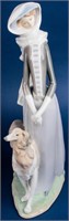 Retired Lladro Lady w Greyhound 4594 LARGE