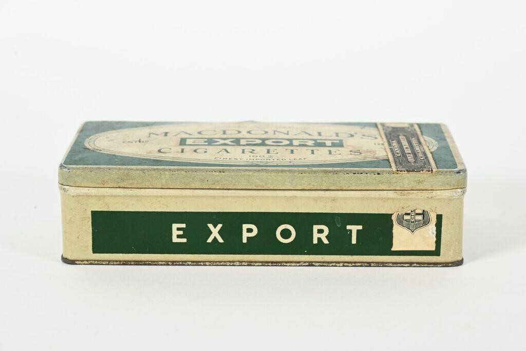 MACDONALDS EXPORT CIGARETTES TIN