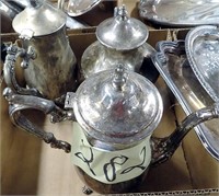 SILVER PLATED  TEA POTS WITH  LIDS