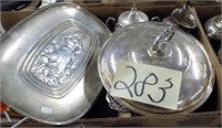 BOX LOT OF  SILVER PLATED ITEMS