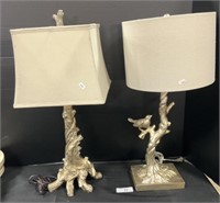 Pair Of Painted Resin Table Lamps.
