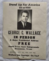 1972 George C. Wallace Party Poster!
