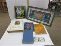 Collection of Bibles and Christian pictures