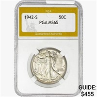 1942-S Walking Liberty Half Dollar PGA MS65