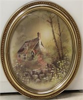 Cottage print, oval, 24" x 19" overall