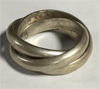 Three Sterling Silver Intertwined Rings