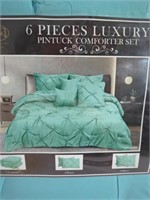New 6 Pc Turquoise King Size Luxury Comforter Set