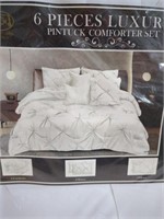 New 6 Pc King Size Luxury Pintuck Comforter Set