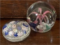 Two Glass Paper Weights