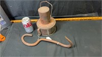 Antique heater and hook