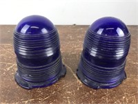 2 Vintage Blue Cobalt Insulators