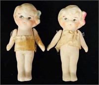 (2) Japan Bisque 2 3/4" Jointed Dolls