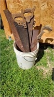 Bucket of Hand saws