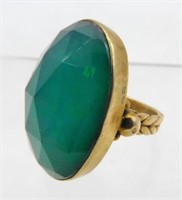 Stephen Dweck Large Faceted Chrysoprase Ring.