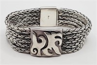 (N) 900 Sterling Silver 5-Strand Wheat Link Clasp