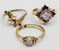(N) Gold Plated and Goldtone Rings (sizes 7 and