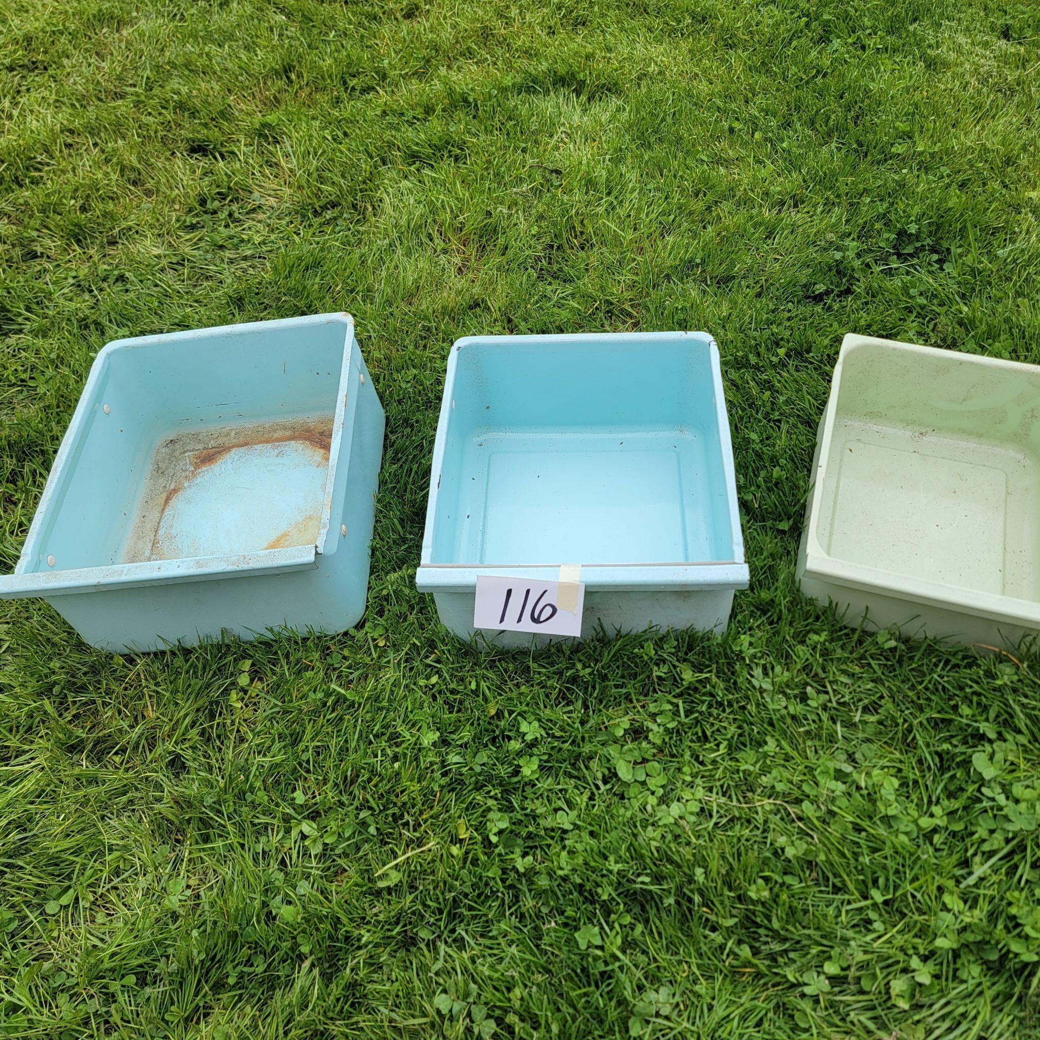 Old Refrigerator Drawers- Enameled