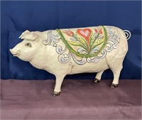Large Jim Shore Style pig 8 x 16 x 5 unmarked