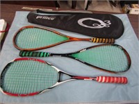 Lot of 3 squash raquets