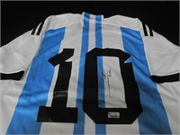 LIONEL LEO MESSI SIGNED SOCCER JERSEY AUD COA