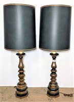 Two Tall Candle Stick Style Table lamps