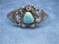 Sterling Silver/ Turquoise Bracelet Hallmarked See
