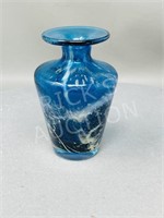 signed art glass vase - 4.5" tall