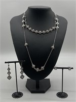 Brighton 
“Alcazar Trio” crystal necklace silver