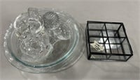 Clear Glass Plate, Bowl, and Trinket Display