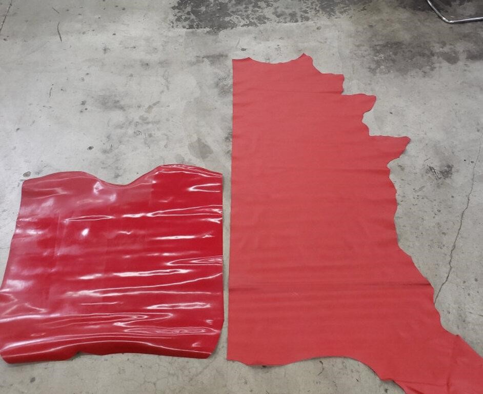 Pair of red leather hides