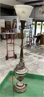 Mid Century French Glass Torchiere Lamp