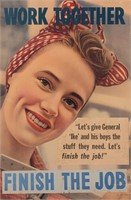 ROSIE THE RIVETER WWII PROPAGANDA POSTER