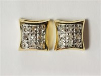 21L- Sterling & Gold Plated Diamond earrings -$463