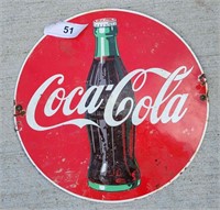 Heavy Porcelain Enamel Coca-Cola Repro Sign