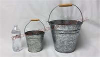 Dragonfly & Butterfly Galvanized Metal Buckets