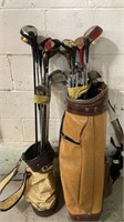 Golf Club Set lot of 2 leather bags
