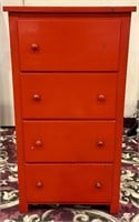 Red Painted 4 Drawer Chest