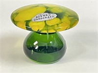 Vintage Blenko Glass Mushroom Paperweight