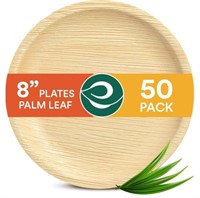 ECO SOUL 8IN ROUND PALM LEAF PLATES 50PACK
