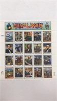 Civil War Stamps Sheet 32 Cents