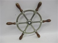 15" Diameter Brass & Wood Ships Wheel