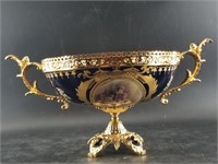 Ornate fruit bowl in seres style porcelain bowl, c