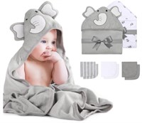 (New)Momcozy Baby Hooded Towel, 8-Piece Bath for