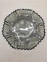 Smoked glass pie plate fluted edges