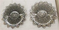 Pair of carnival glass star plate